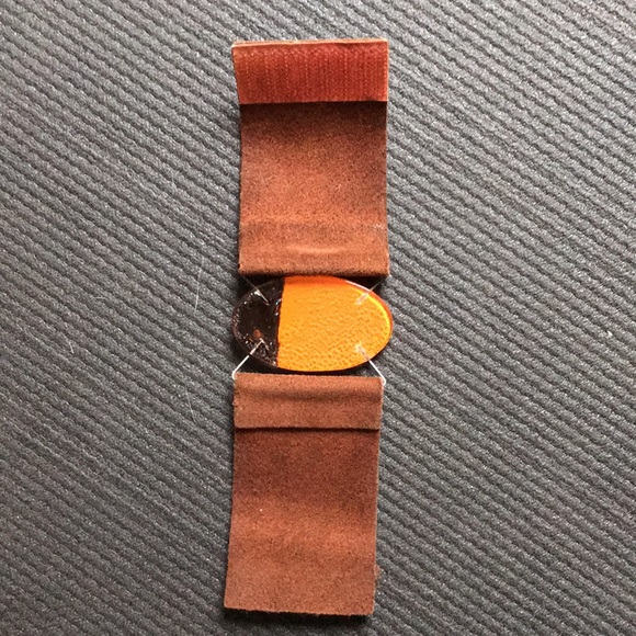 EUC suede and glass cuff wristlet bracelet - Picture 5 of 5